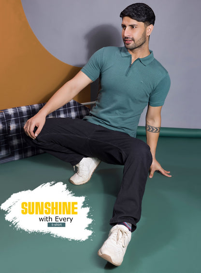 JADE VERTICAL KNIT ZIP POLO
