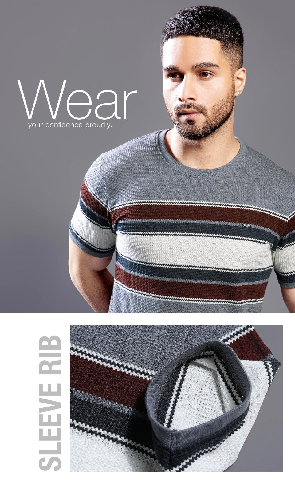 LT.GREY AUTOSTRIPER BUBBLE KNIT TEES