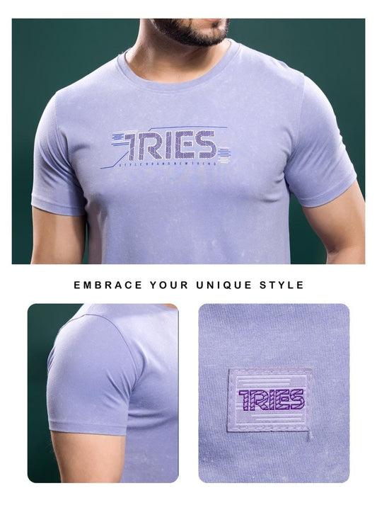 LAVENDER TENCIL LYCRA ACID WASH GRAPHIC TEES