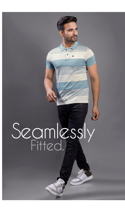 BLUE BRICK KNIT AUTOSTRIPER WITH POCKET