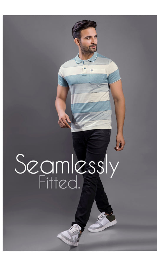 BLUE BRICK KNIT AUTOSTRIPER WITH POCKET