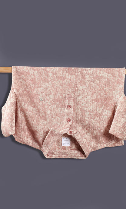 TAN ABSTRACT PRINT POLO