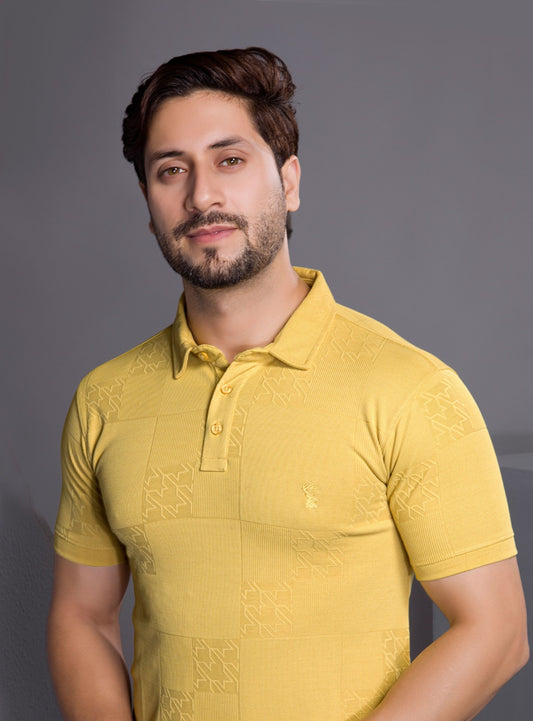 CANARY YELLOW MONO JACQURAD POLO