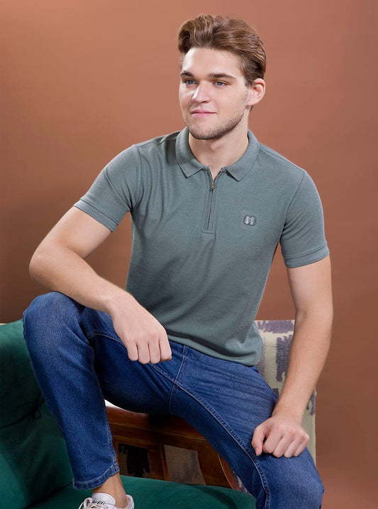 INTERLOCK STRUCTURED KNIT ZIPPER