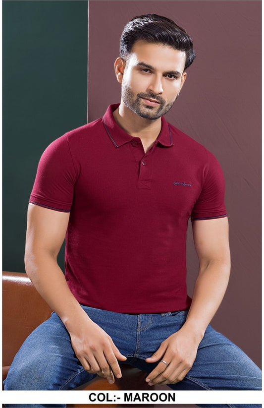 MAROON YELLOW MATTY ETERNAL 2.0 SERIES POLO