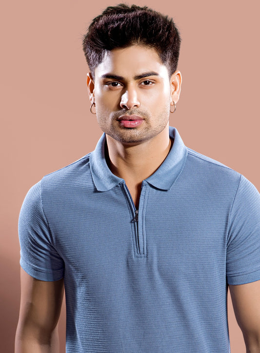 STRUCTURED POLO WITH ZIP