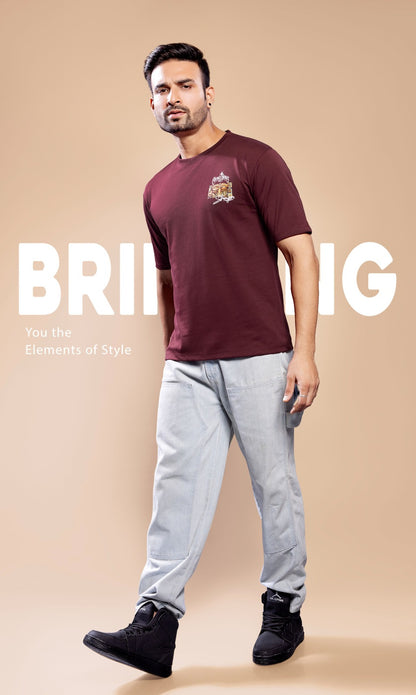 BURGUNDY MISFITS OVERSIZED TEES