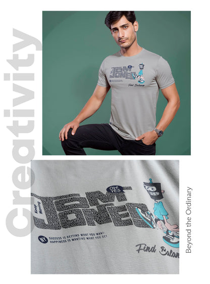 CHROME GREY TENCIL GRAPHIC PRINT WITH EXTRA EDGE