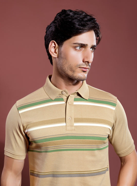 BEIGE GRAPHIC POLO