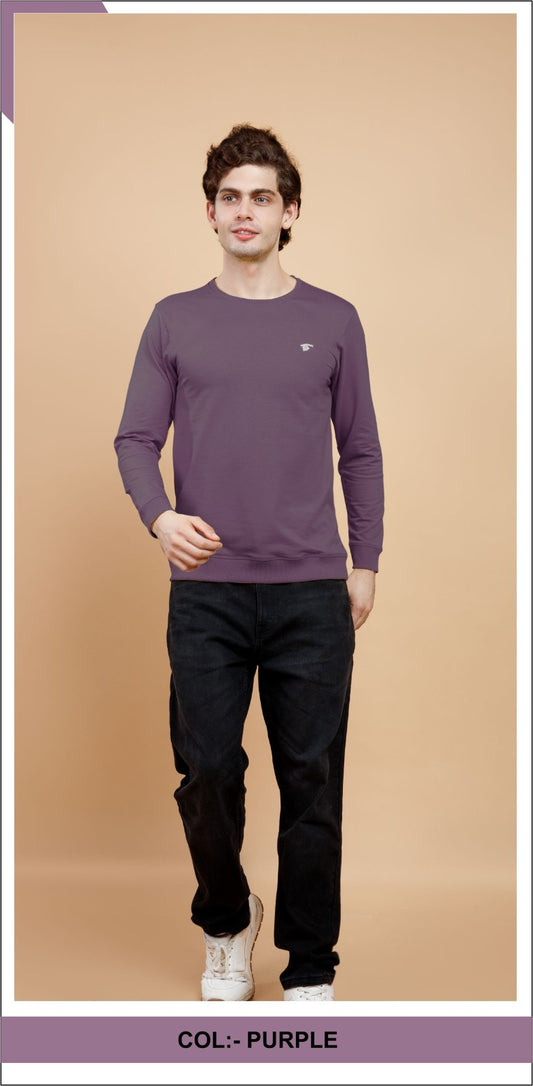 PURPLE LYCRA LOOPER SWEATSHIRT