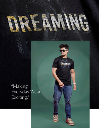 BLACK TENCIL GRAPHIC PRINT WITH EXTRA EDGE