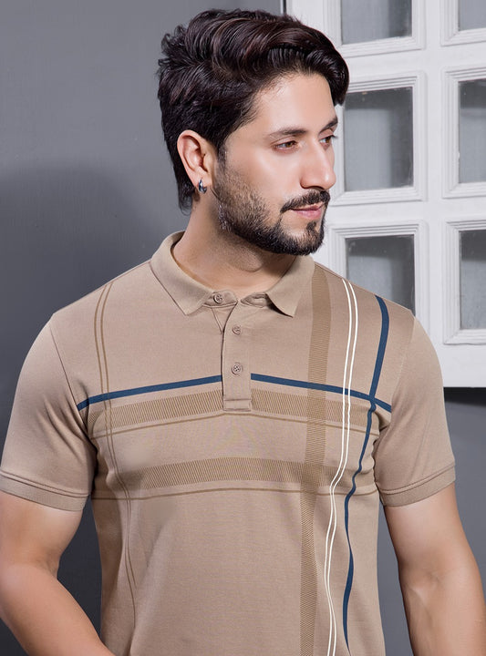 COFFEE PIQUE PRINTED POLO