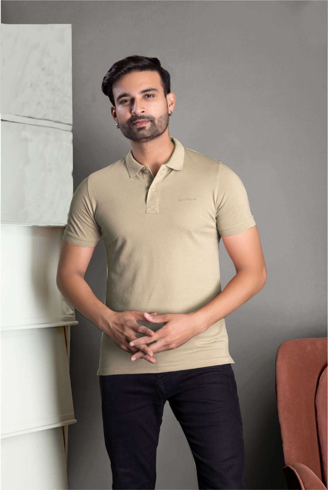 BEIGE MATTY ETERNAL SERIES POLO