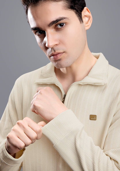 OFF WHITE CHENILLE FULL SLEEVES SWEATSHIRT