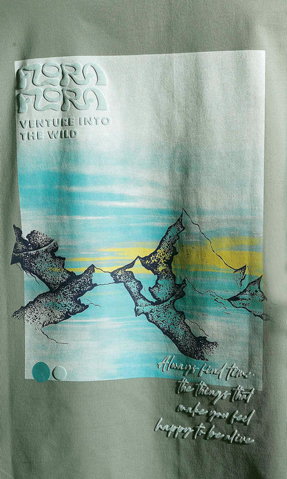 OLIVE IMPORTED GRAPHIC OVERSIZED TEES