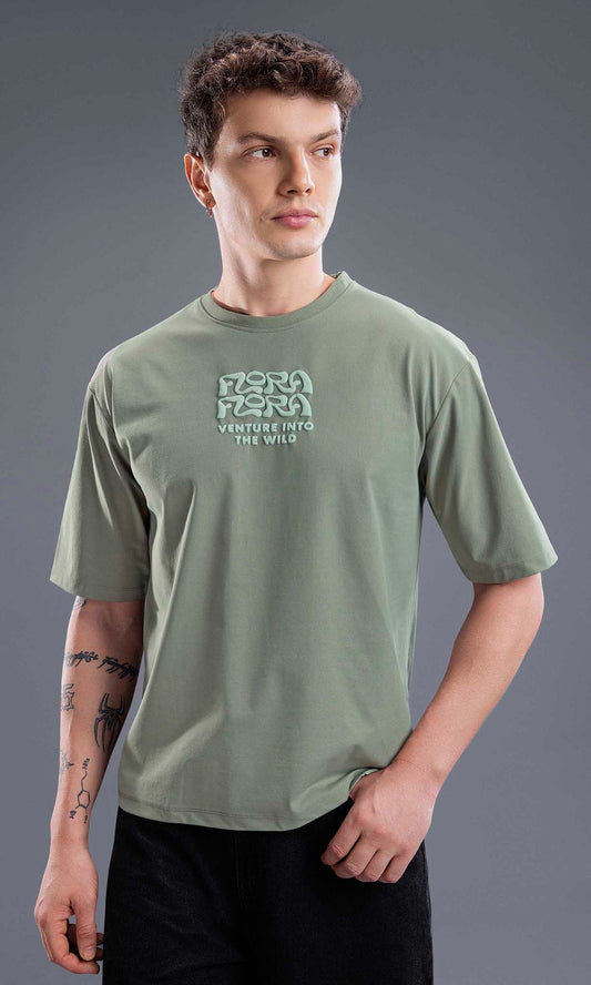 OLIVE IMPORTED GRAPHIC OVERSIZED TEES