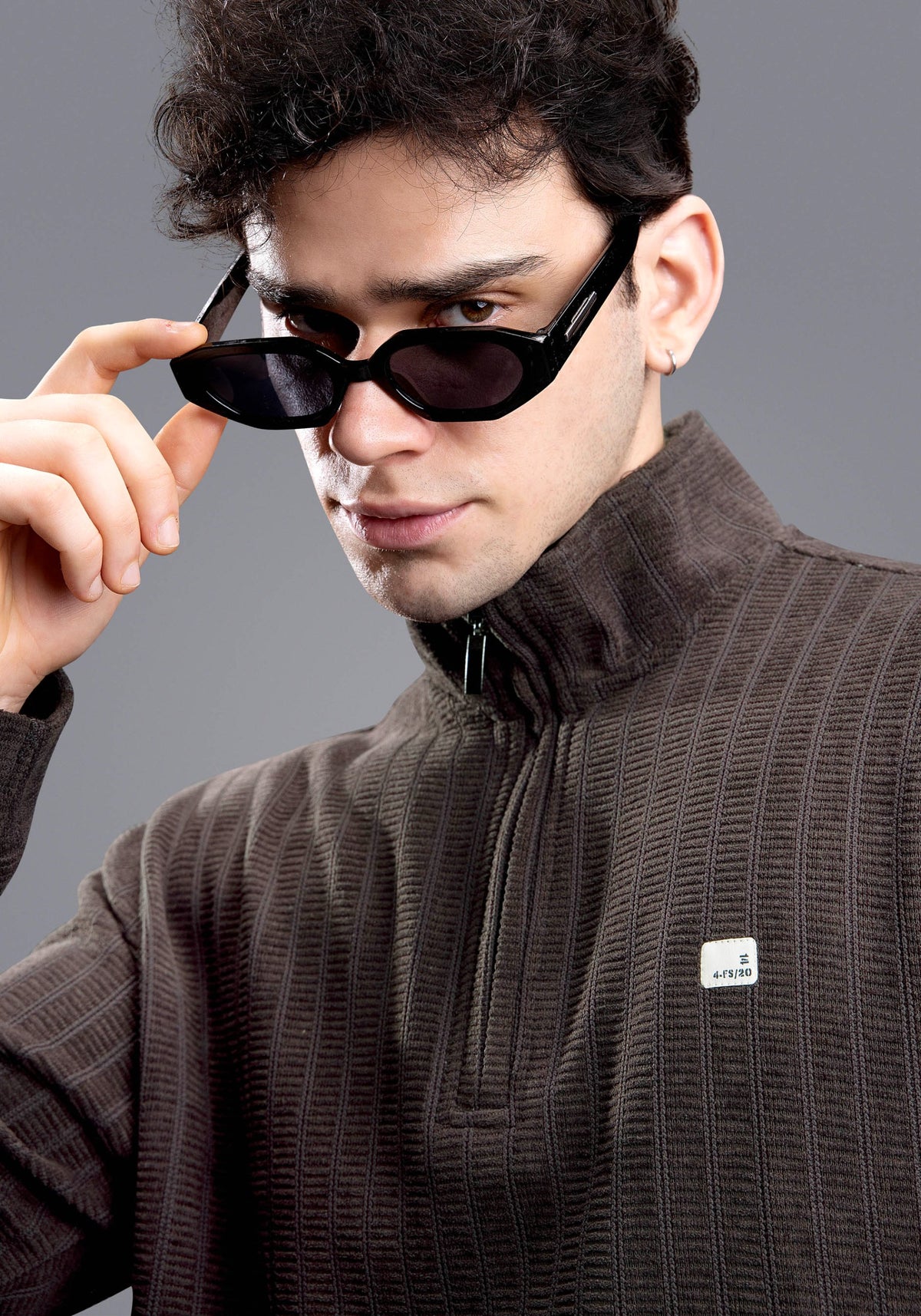 DEEP RUST CHENILLE FULL SLEEVES SWEATSHIRT