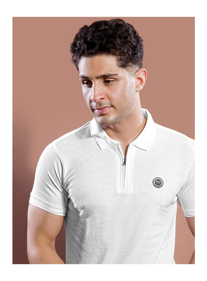 STRUCTURED POLO WITH ZIP