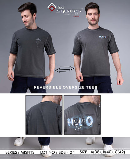 GREY REVERSABLE OVERSIZED TEES