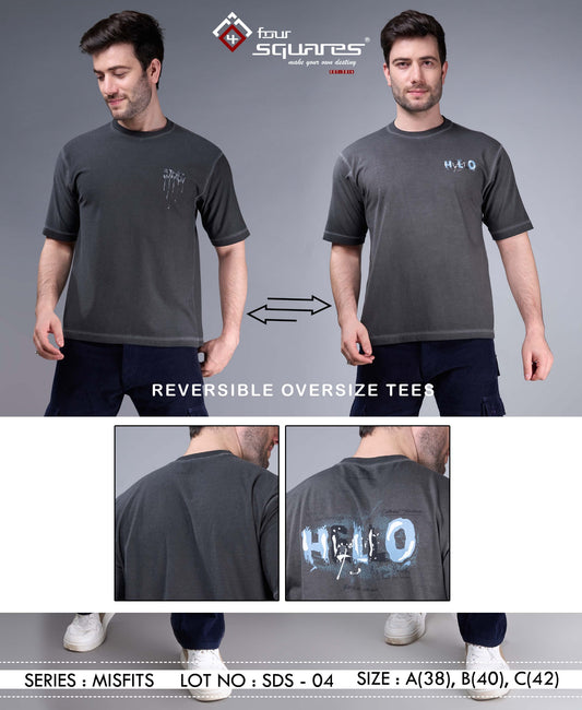 GREY REVERSABLE OVERSIZED TEES