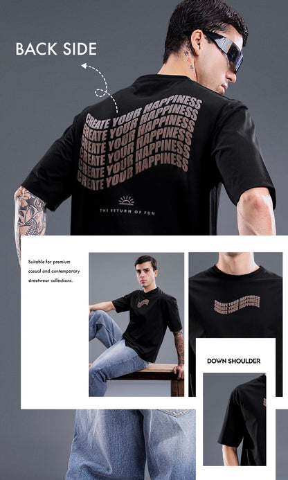 BLACK IMPORTED GRAPHIC OVERSIZED TEES