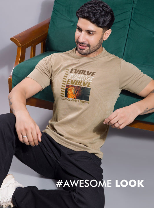 BEIGE GRAPHIC PRINT WITH EXTRA EDGE 2.0