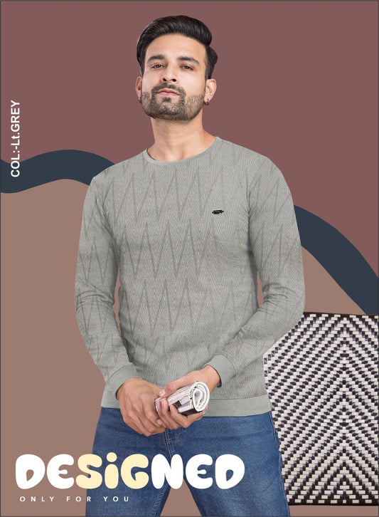 LT.GREY SAP MONO JACQUARD FULL SLEEVES