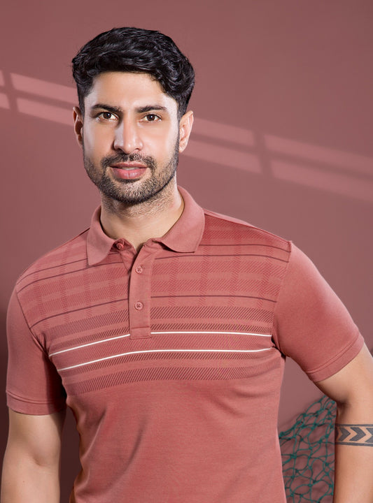 CRIMSON TANN GRAPHIC POLO