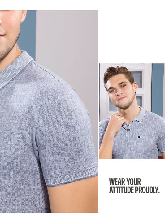 LAVENDER GRINDLE JACQUARD POLO WITH POCKET