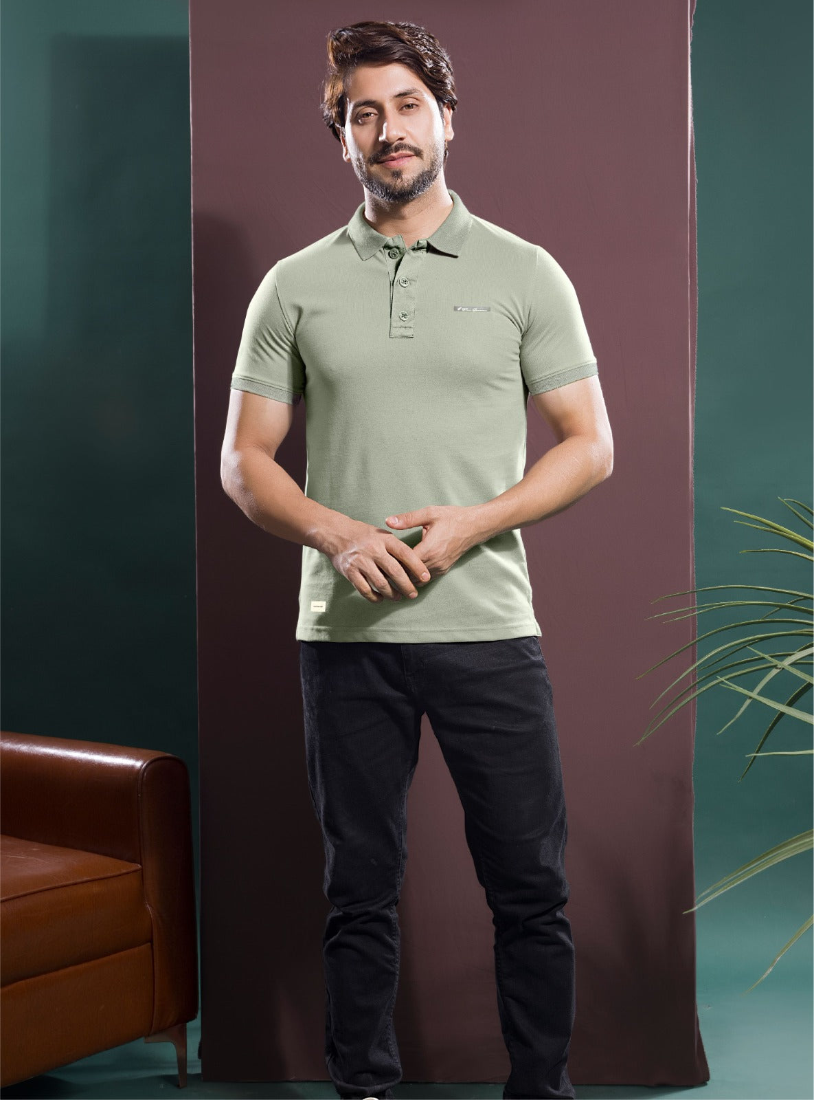 BEIGE LYCRA SIGNATURE POLO
