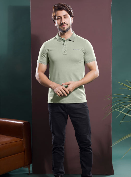 BEIGE LYCRA SIGNATURE POLO