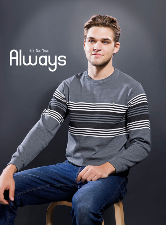 GREY INTERLOCK STRUCTURED AUTO STRIPERS F/S
