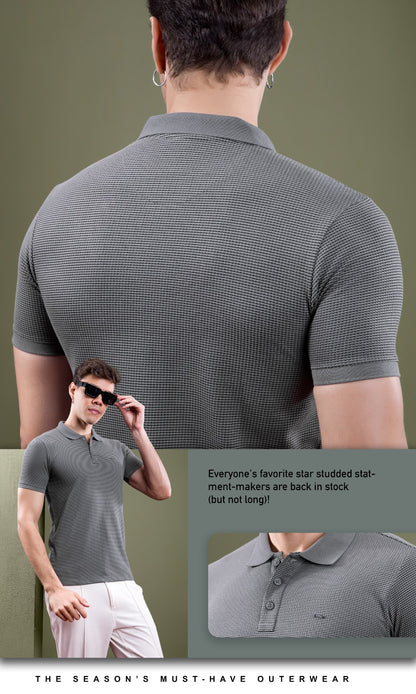 GREY ZARA KNIT POLO