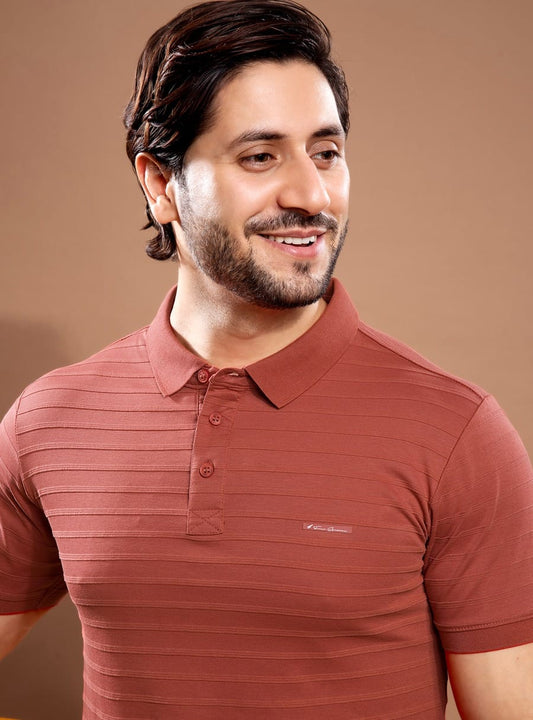 BRICK INTERLOCK SELF STRIPES POLO