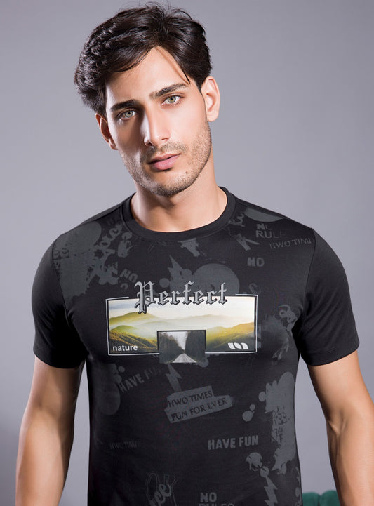 BLACK GRAPHIC PRINT WITH EXTRA EDGE 2.0