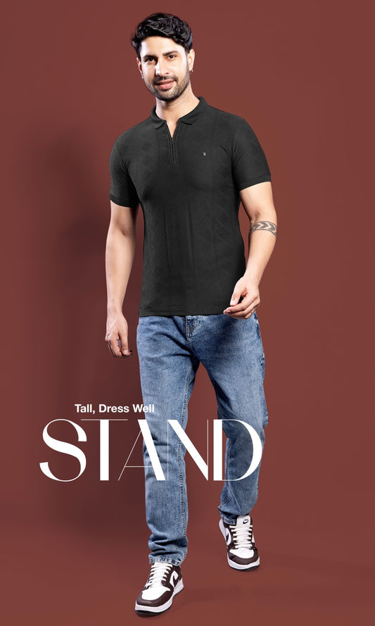 BLACK SAP JACQUARD ZIPPER