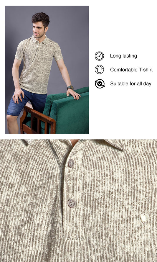 CHARCOAL ABSTRACT PRINT POLO
