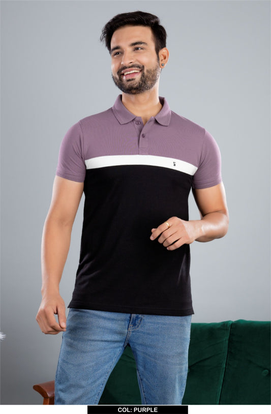 PURPLE MATTY CUT & SEW SERIES POLO S.NO 1