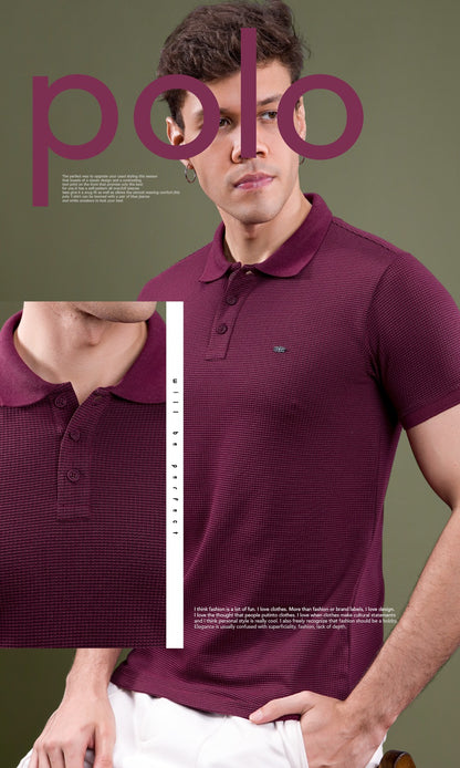 BURGUNDY ZARA KNIT POLO