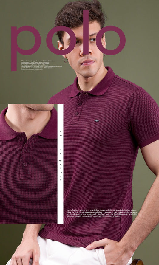 BURGUNDY ZARA KNIT POLO