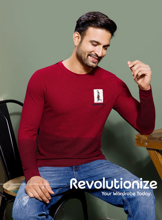 MAROON KNIT DIP DIE SWEATSHIRT