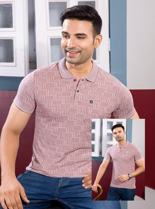 TAN GRINDLE JACQUARD POLO WITH POCKET