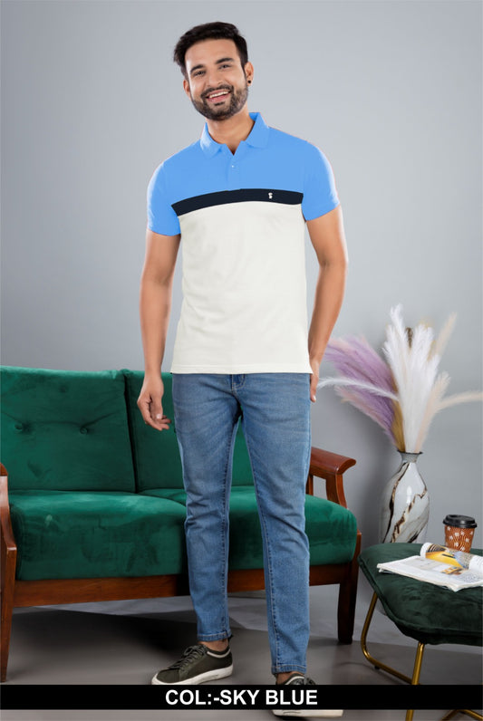 SKY BLUE MATTY CUT & SEW SERIES POLO S.NO 1
