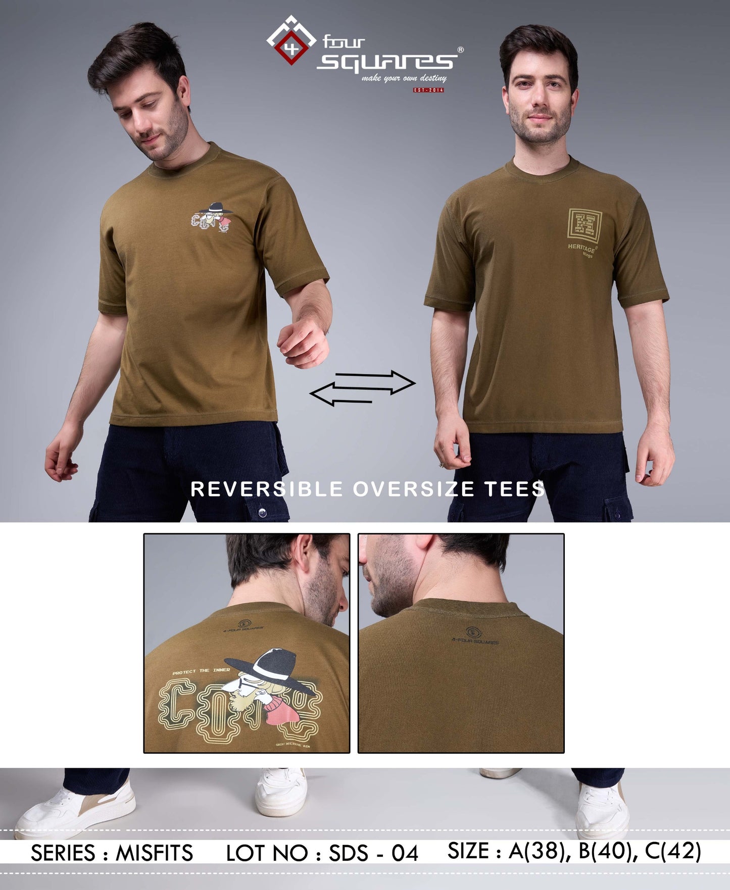 MUDDY SAND REVERSABLE OVERSIZED TEES