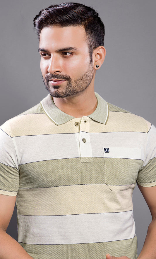 LT.OLIVE BRICK KNIT AUTOSTRIPER WITH POCKET