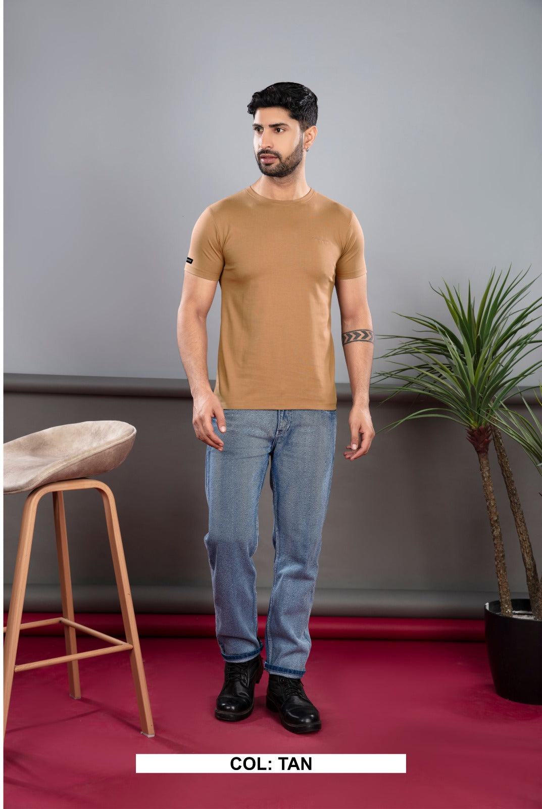 TAN 100% COTTON BASIC SOLID