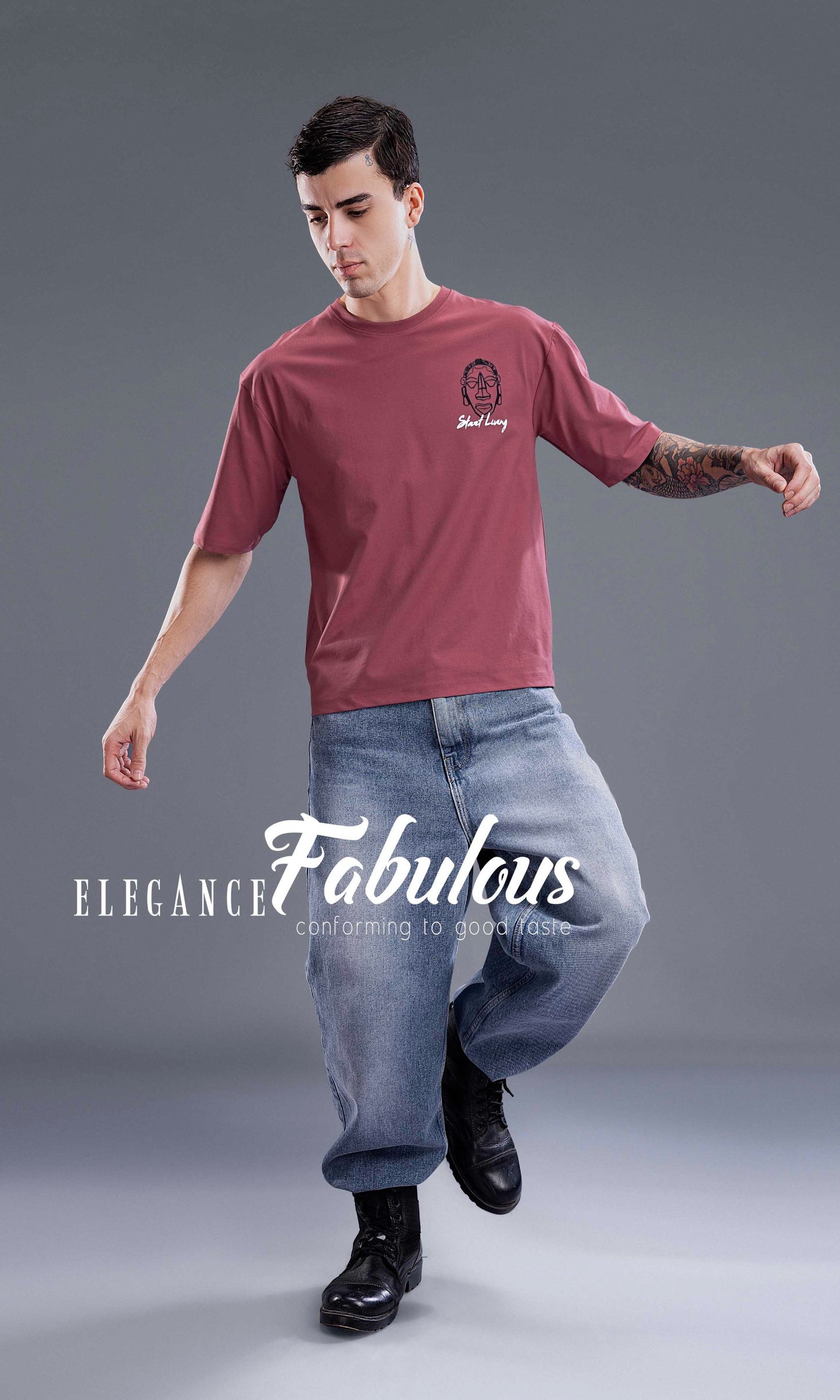 WINE IMPORTED GRAPHIC OVERSIZED TEES