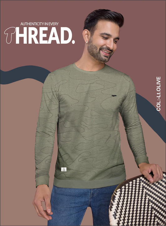 HUNTER GREEN SAP MONO JACQUARD FULL SLEEVES