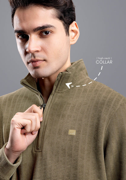 BROWN CHENILLE FULL SLEEVES SWEATSHIRT