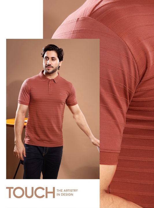 BRICK INTERLOCK SELF STRIPES POLO